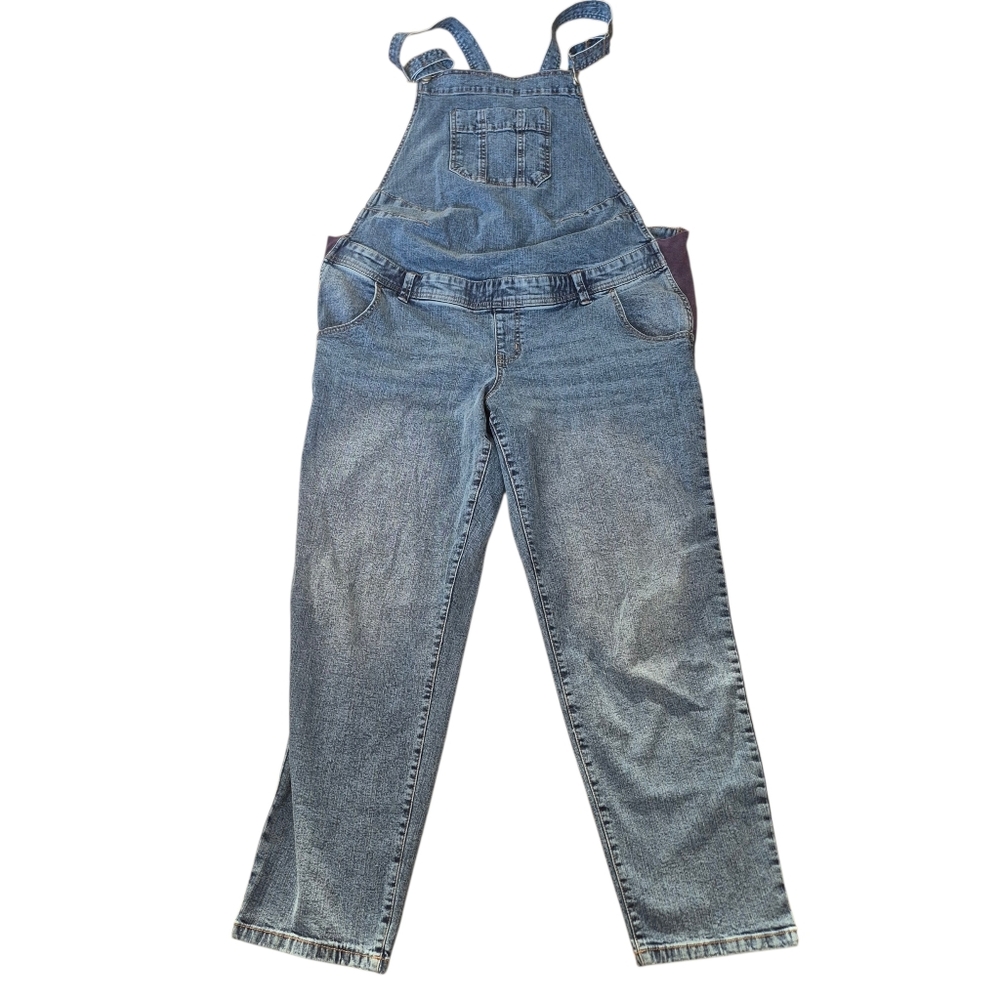Paisley Sky Womens Maternity Denim Overalls Size L